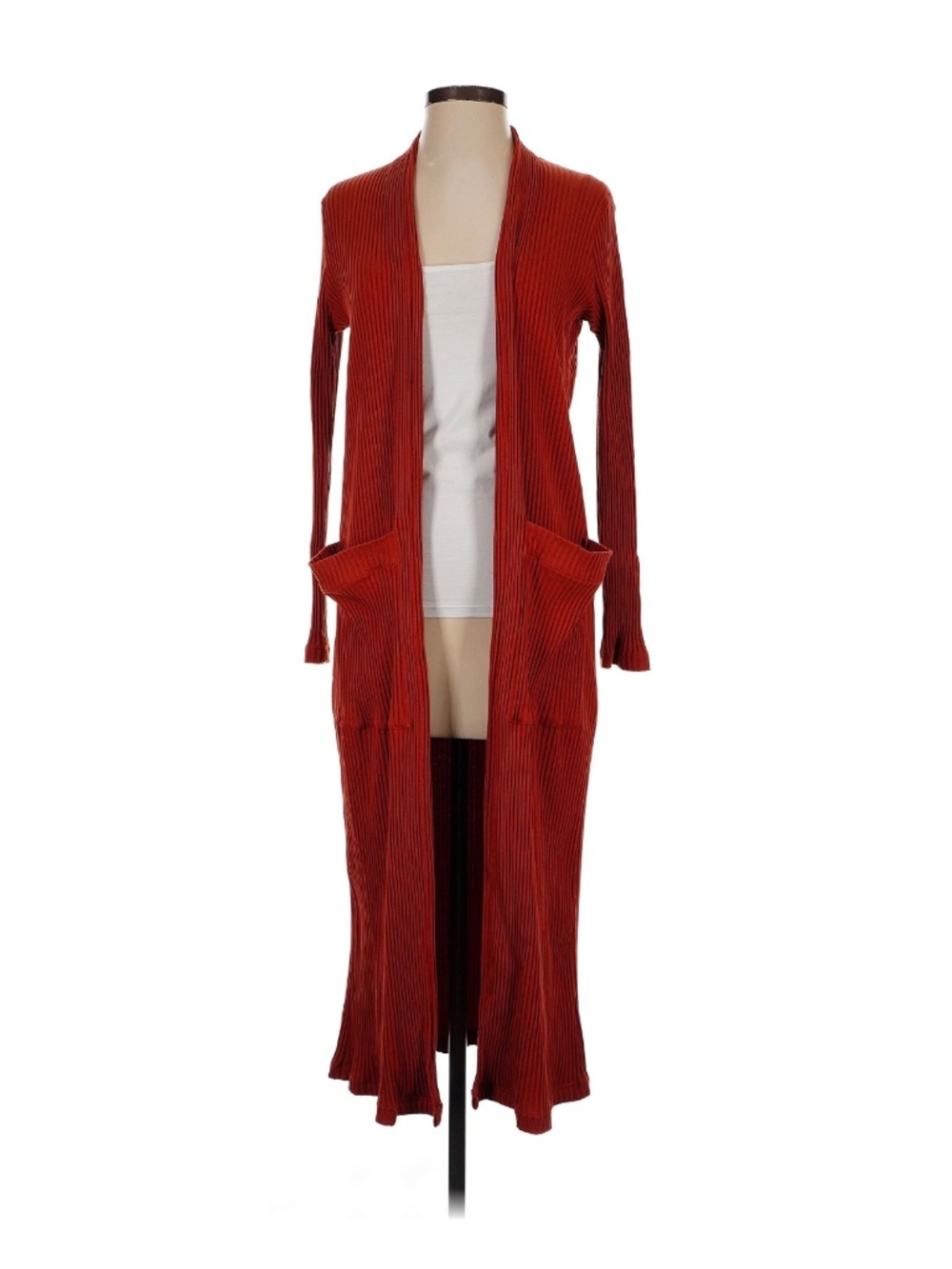 Maje Long Cardigan Jacket Burnt Orange